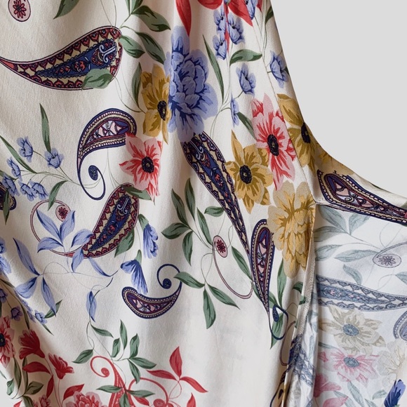 DRESS FORUM FLORAL PAISLEY COWL NECK SLEEVELESS SUMMER MIDI DRESS SIZE MEDIUM - Picture 12 of 16